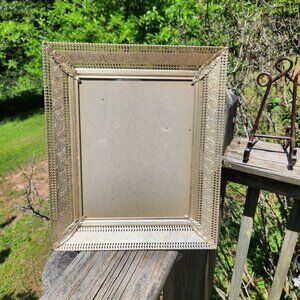 Vintage Ornate silver plate Picture Frame With Intricate Scrollwork Design 8" X